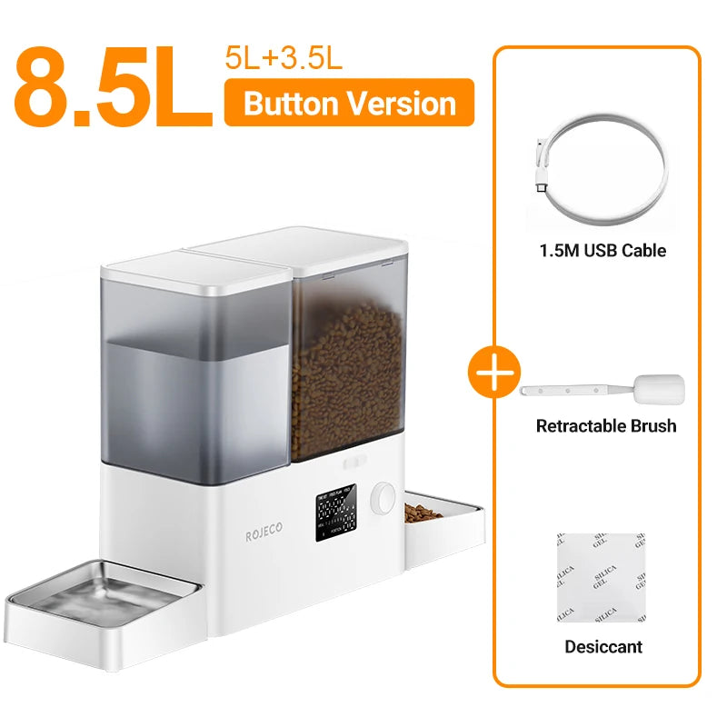 Automatic Pet Feeder Water Fountain 2 in 1 Drinking Feeding
