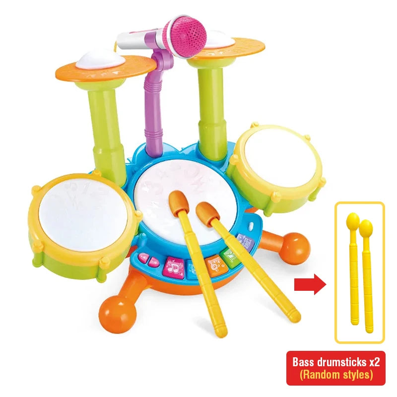 Baby Toys Kids Drum Set Musical with Light Sound Toddlers