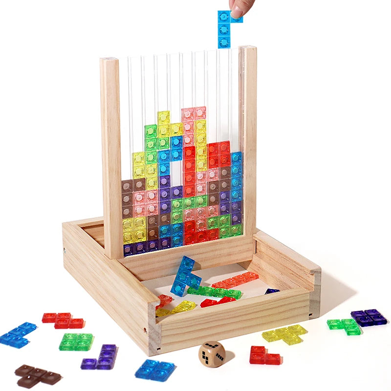 3D Transparent Tetris Puzzle Logic Thinking Brain Development