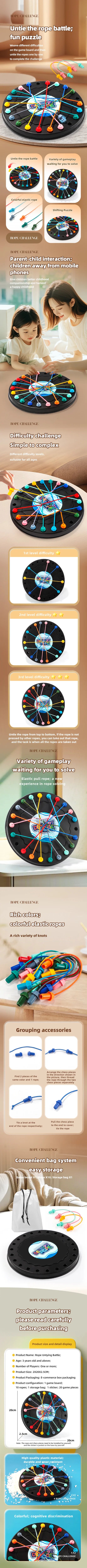 Rope Unraveling Challenge A Board Game for Kids
