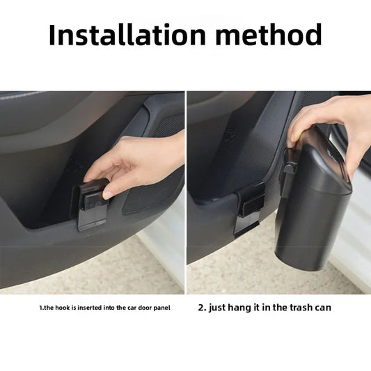 Car Trash Bin Kit Black Square Pressing With Lid