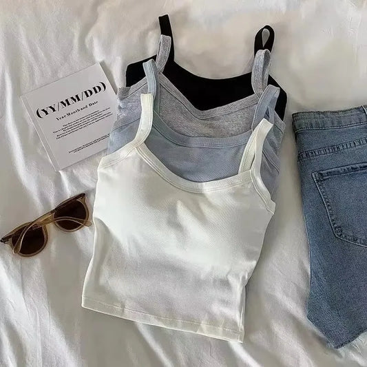 Crop Top Women Sexy Sleeveless Tops Fashion Female Tops