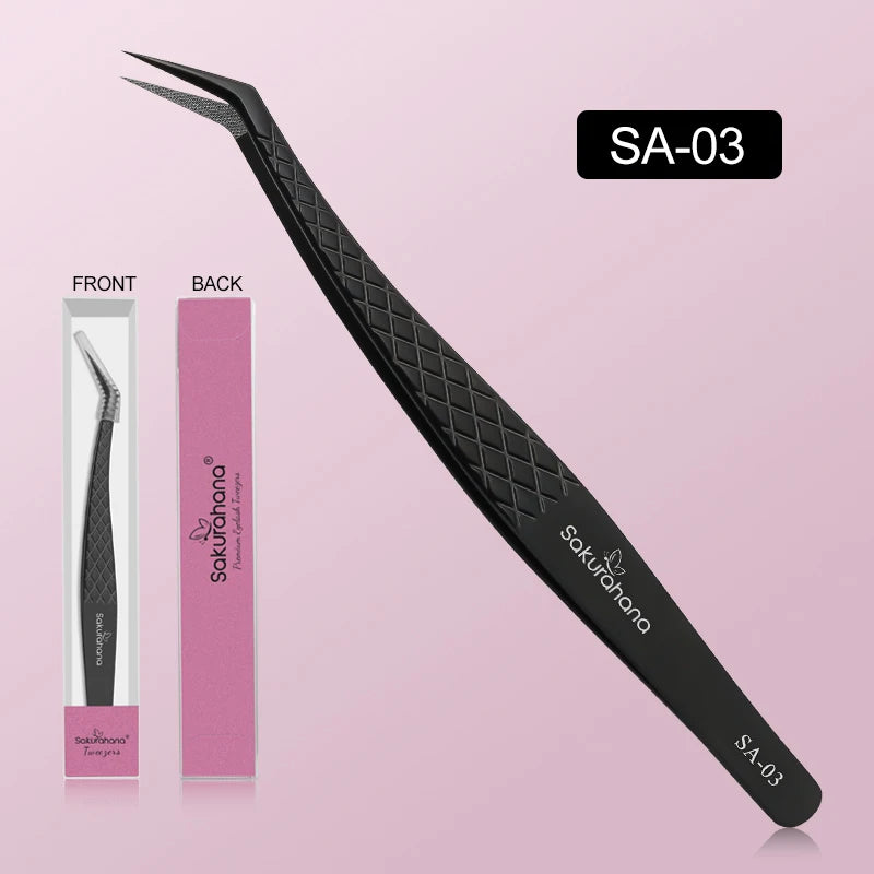 SAKURAHANA High-end Eyelash Tweezers Black Fiber Tip