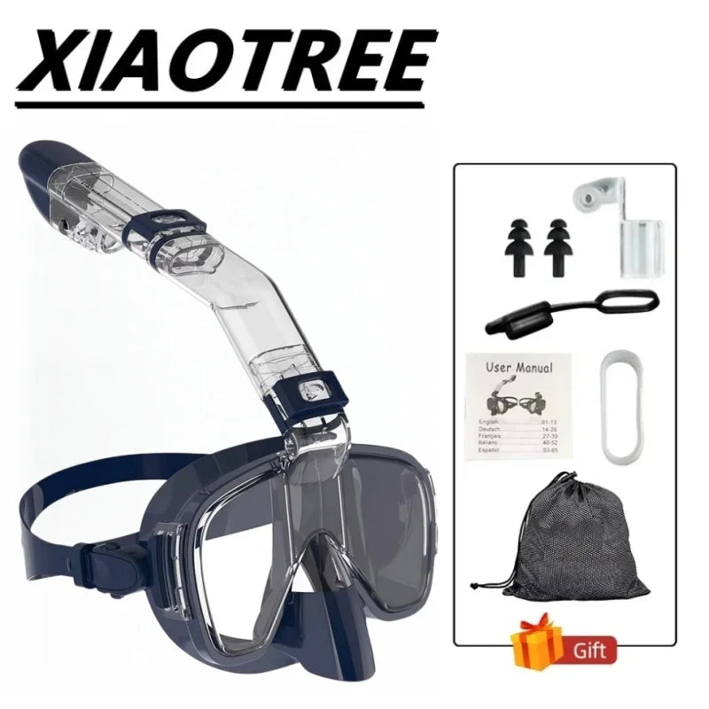 Snorkel and Diving Mask Foldable Anti-Fog Diving Mask Set