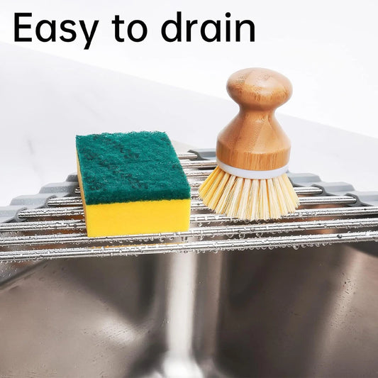 Roll Up Triangle Dish Drying Rack Kitchen Sink Organizer