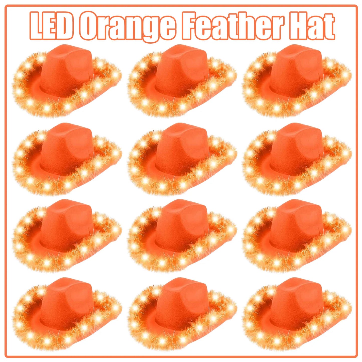 LED Cowboy Hats Wedding Hats Bulk Light up Cowboy Hats