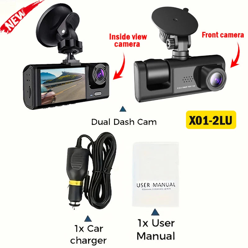 NEW 1080P HD WIFI 2/3Camera Dash Cam For Car Camera