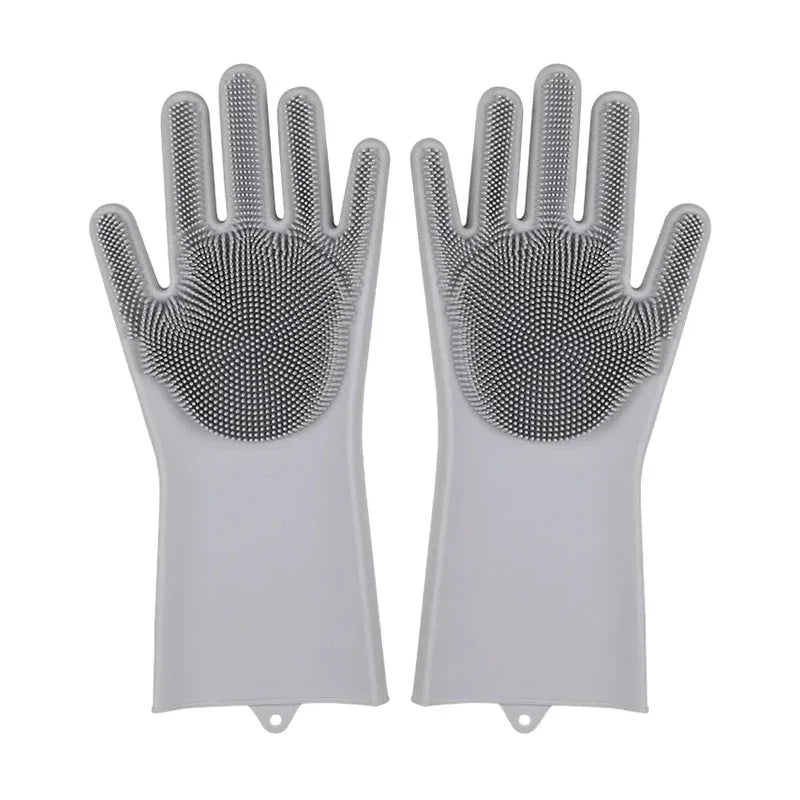 Magic Silicone Gloves Cleaning Dishwashing Scrubber Dish