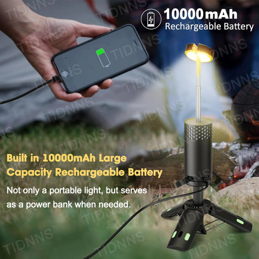 Telescopic Camping Light Rechargeable Fishing Lantern Dimming Night