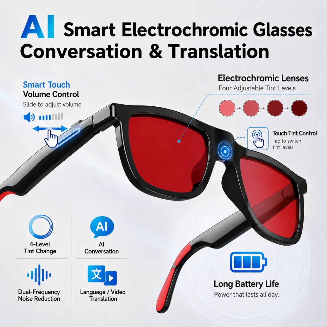 New Smart Audio Glasses Wireless Open Ear Sunglasses