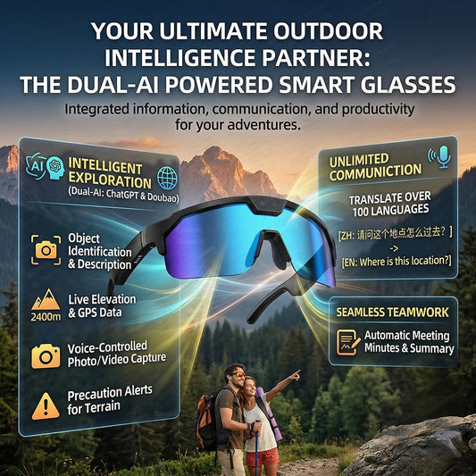 New AI Smart Sports Glasses with 1200P Camera