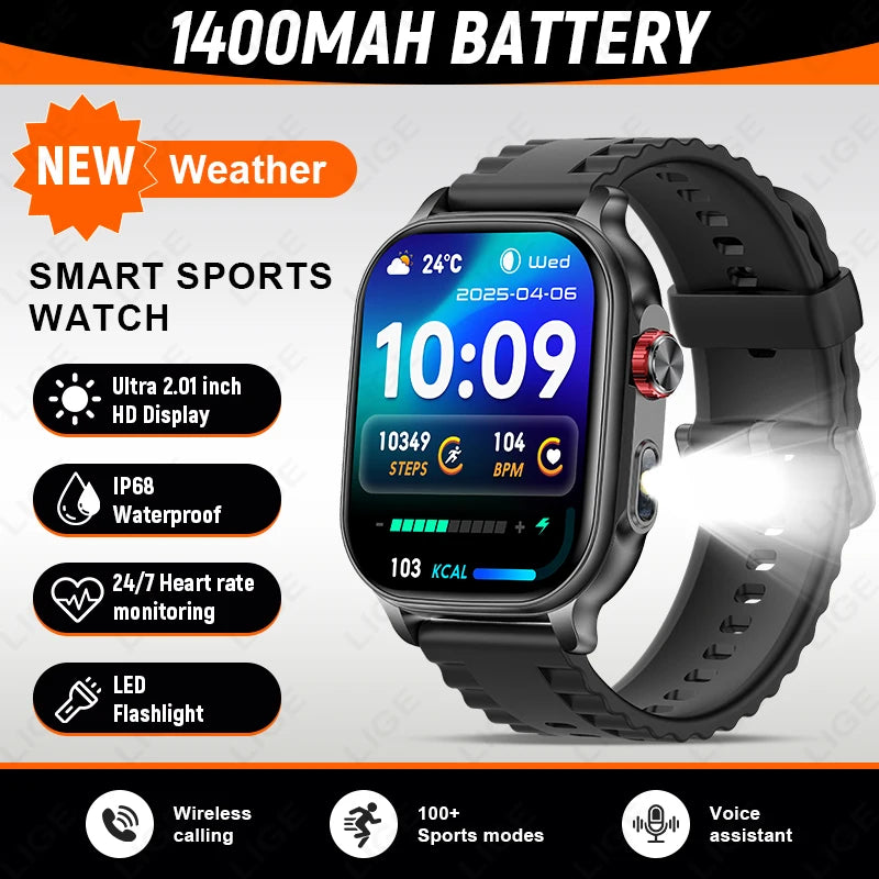 LIGE New Built-in 1400mAh Super Large Battery Smart Watch