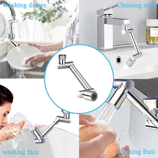 1440° Rotatable Scalable Metal Faucet Bathroom Tap