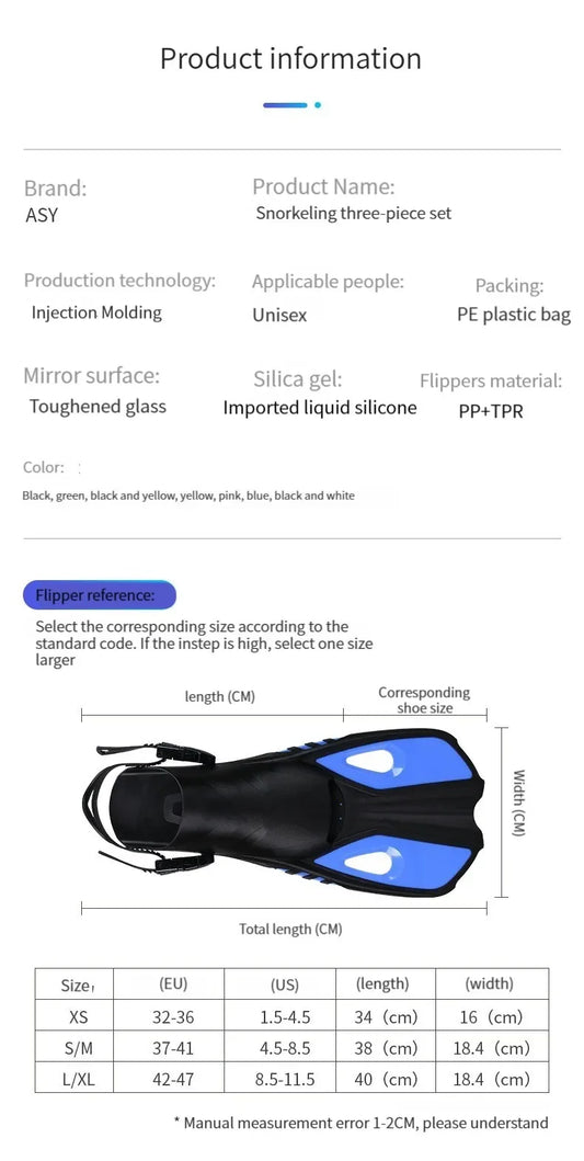 Snorkel Fins Swim Flippers Short Diving Frog Shoes Duck Webs