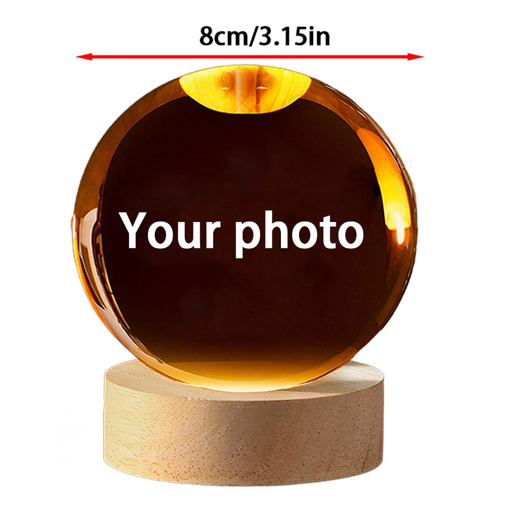 Customized personalized crystal ball night light