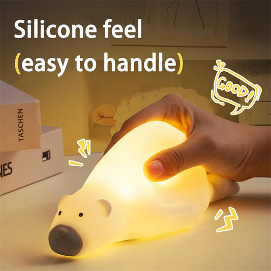 Cute Bear Silicone Night Light 3 Levels Atmosphere Table Lamp