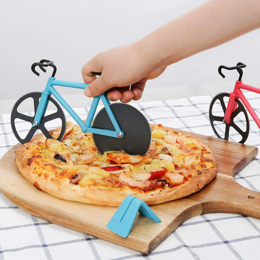 Pizza Cutter Stainless Steel Bicycle Shape Wheel Bike Roller Pizza Chopper