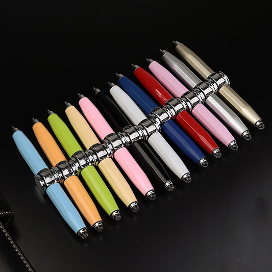 Creative Multi-Function LED Pen Spinning Decompression Gyro Metal