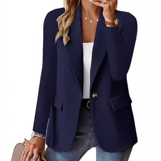 Fashion Casual Women Blazer Long-sleeved Solid Color