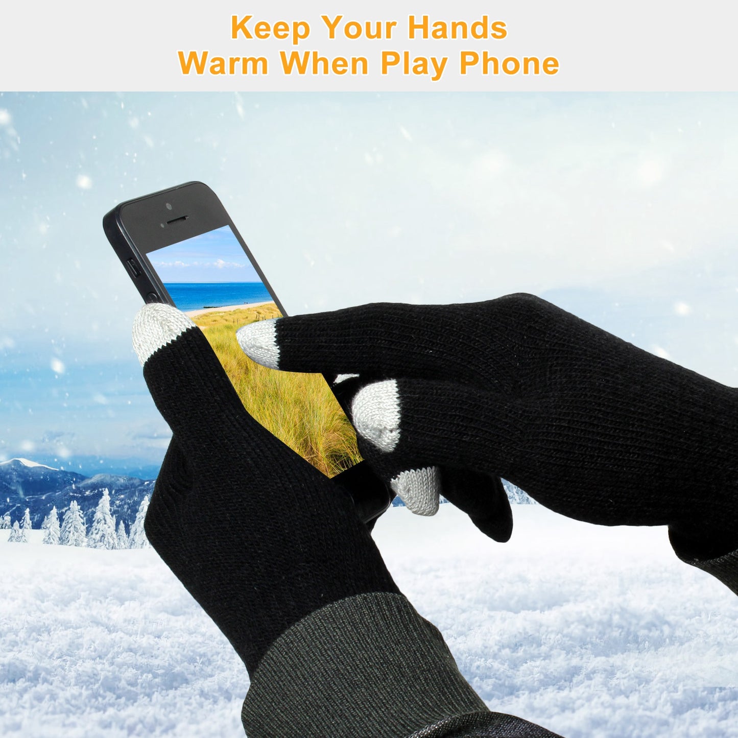 Unisex Touch Screen Gloves Full Finger Knitted Gloves