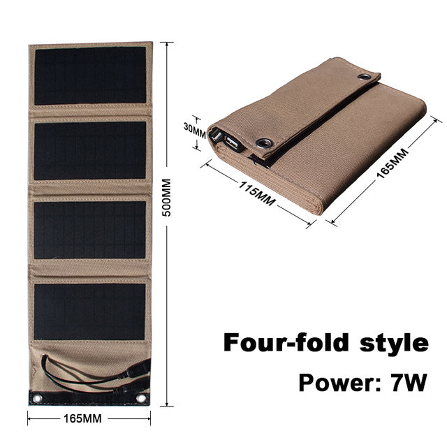 Outdoor Hiking Waterproof Solar Panel 5V 7W For Samsu