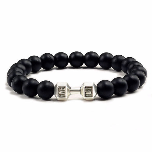 Natural Volcanic Stone Beads Bracelets Black Lava