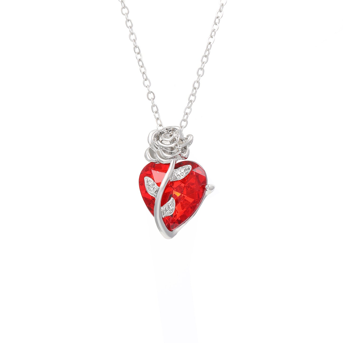 Punk Rose Love Necklace Fashion Personality Heart-shaped