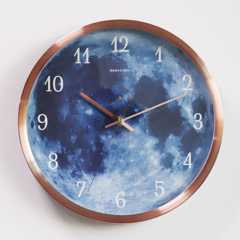 12-inch Wall Clock For Home Decoration Blue Moon Sound