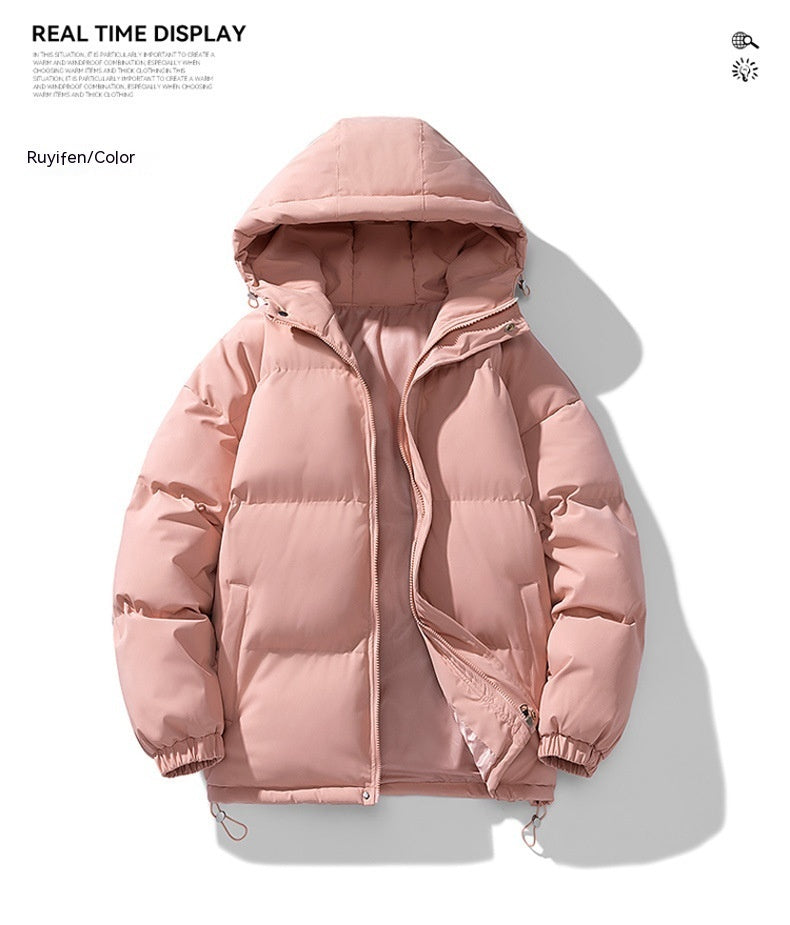 Men's Hoodie Coat Winter Fashion Solid ZIp-up Thickened Jacket