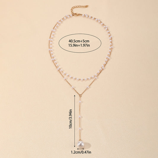Pearl Double Layer Twin Pearl Necklace