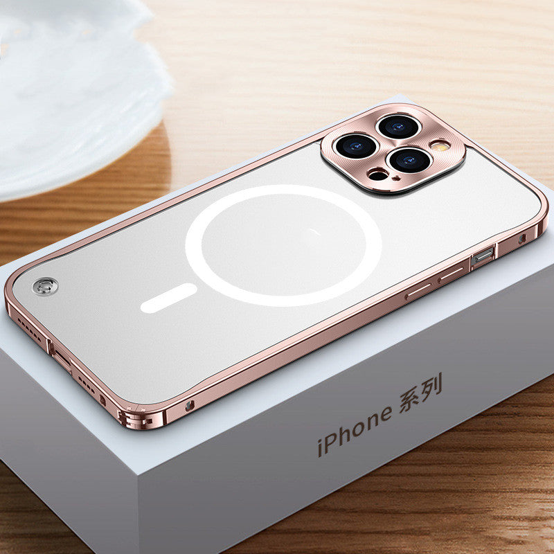 Mobile Phone Case Magnetic Metal Frame Frosted