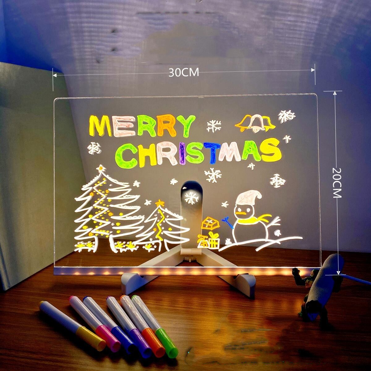 Acrylic DIY Note Board LED Night Light Creative Message Board