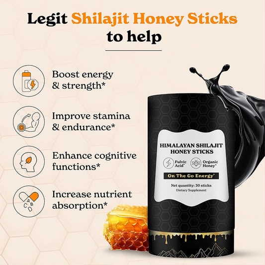 30 STICKS Xilaizhi Honey Stick Shilajit Honey Sticks