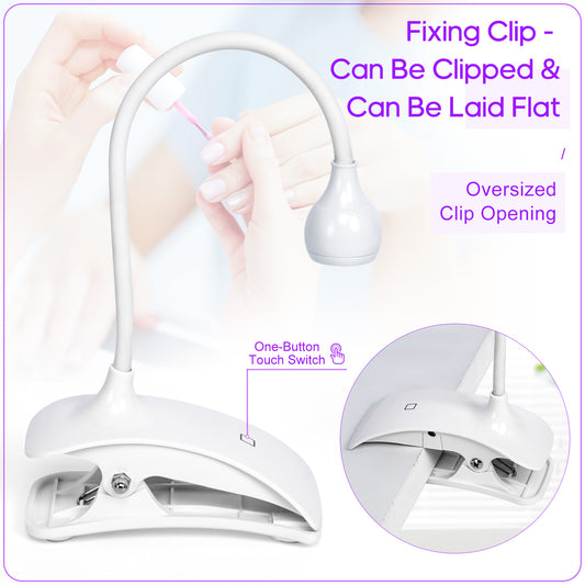 Mini UV Nail Lights Dryer Led Lamp Ultraviolet Flexible USB Clip-On Desk