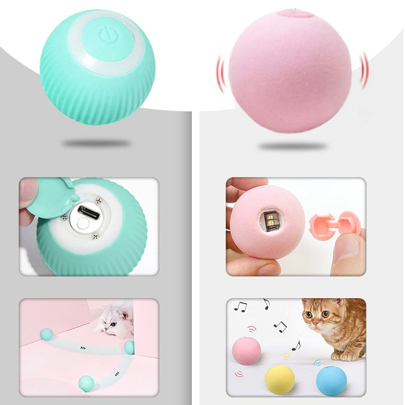 Electric Cat Ball Toys Automatic Rolling Smart Toys