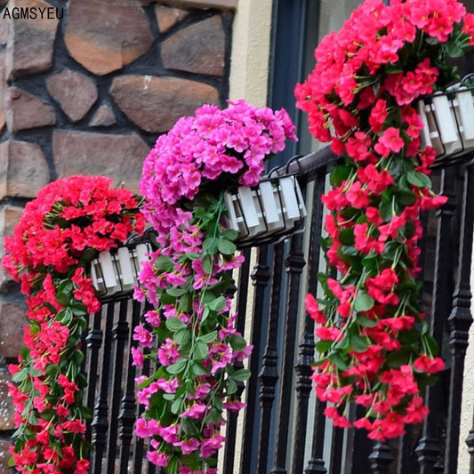 Colorful Artificial Silk Violet Ivy Hang Flower For Garland Wall
