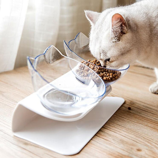 Non-Slip Double Cat Bowl Dog Bowl With Stand Pet Feeding Cat