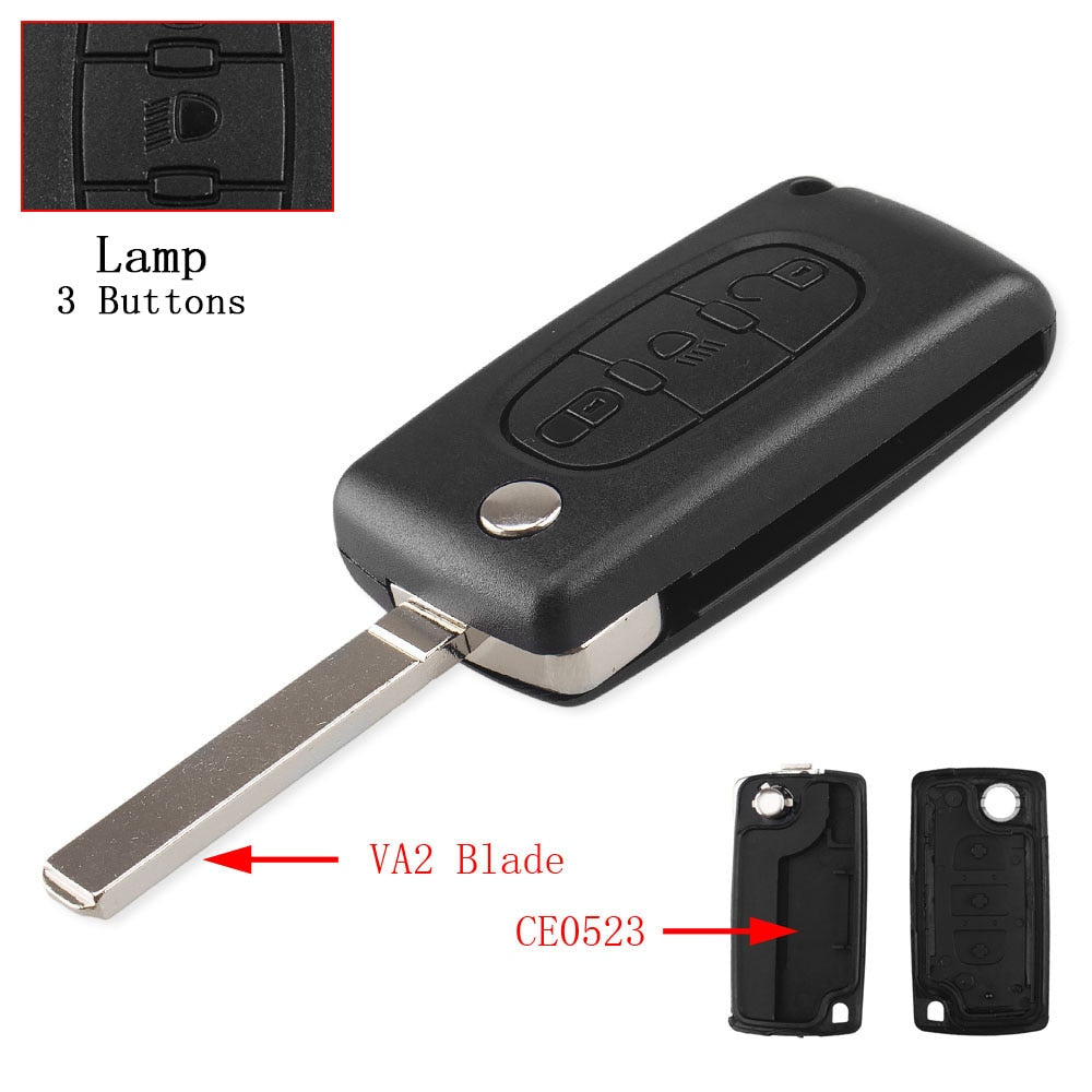 Remote key Case for Peugeot Flip Folding