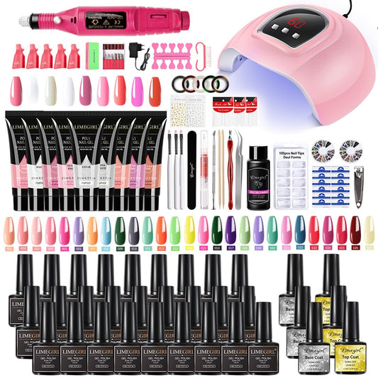 Beauty Nail Set With Nail Lamp Nail Dryer Nail Drill Machine Manicure Set