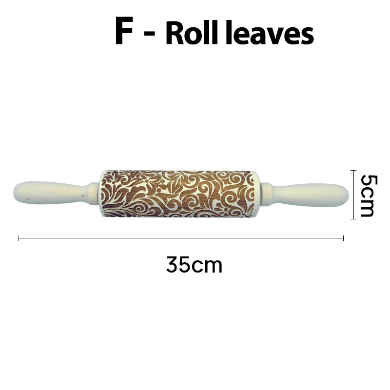 Christmas Rolling Pins Rock Snowflake Elk Wooden Rolling