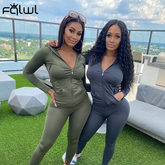 Streetwear Fall Two 2 Piece Set Women Outfits Matching Sets Hoodies