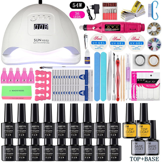 Beauty Nail Set UV LED Lamp Dryer Manicure Tools Set
