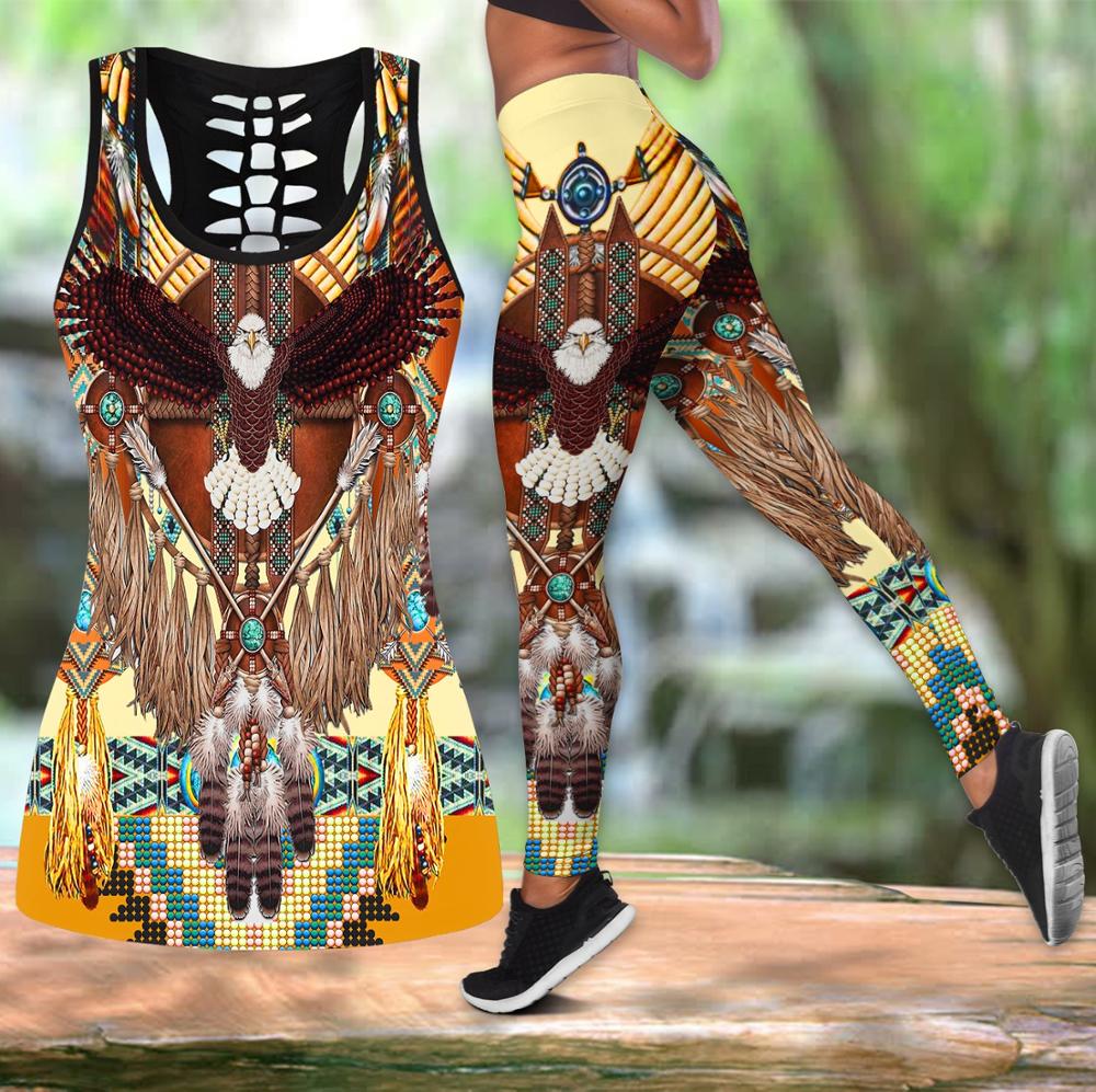 3D print Fashion Indian Colorful Hollow Tank Top