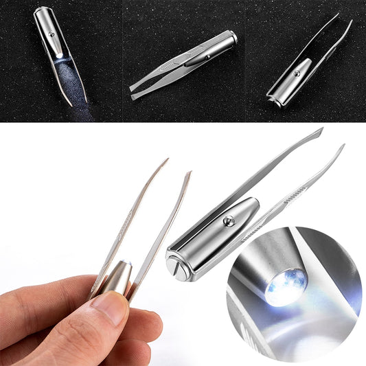 1Pc LED Tweezer Eyelash Eyebrow Eyes Hair Remover Tools