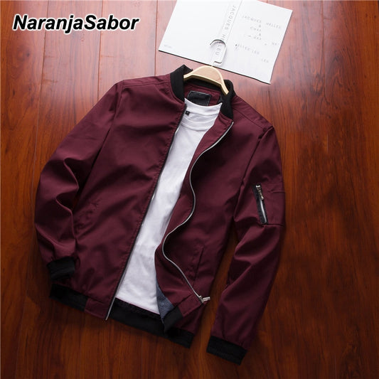 Men's Bomber Zipper Jacket Male Casual Streetwear Hip Hop Slim Fit Pilot Coat