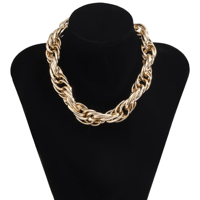 Punk Miami Cuban Choker Necklace Collar Statement Hip Hop Big Chunky