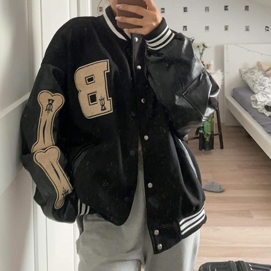 Varsity Baseball Bomber Jacket Women Hip Hop Harajuku