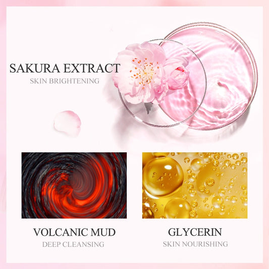 Beauty Sakura Mud Face Mask Cleansing Whitening Moisturizing