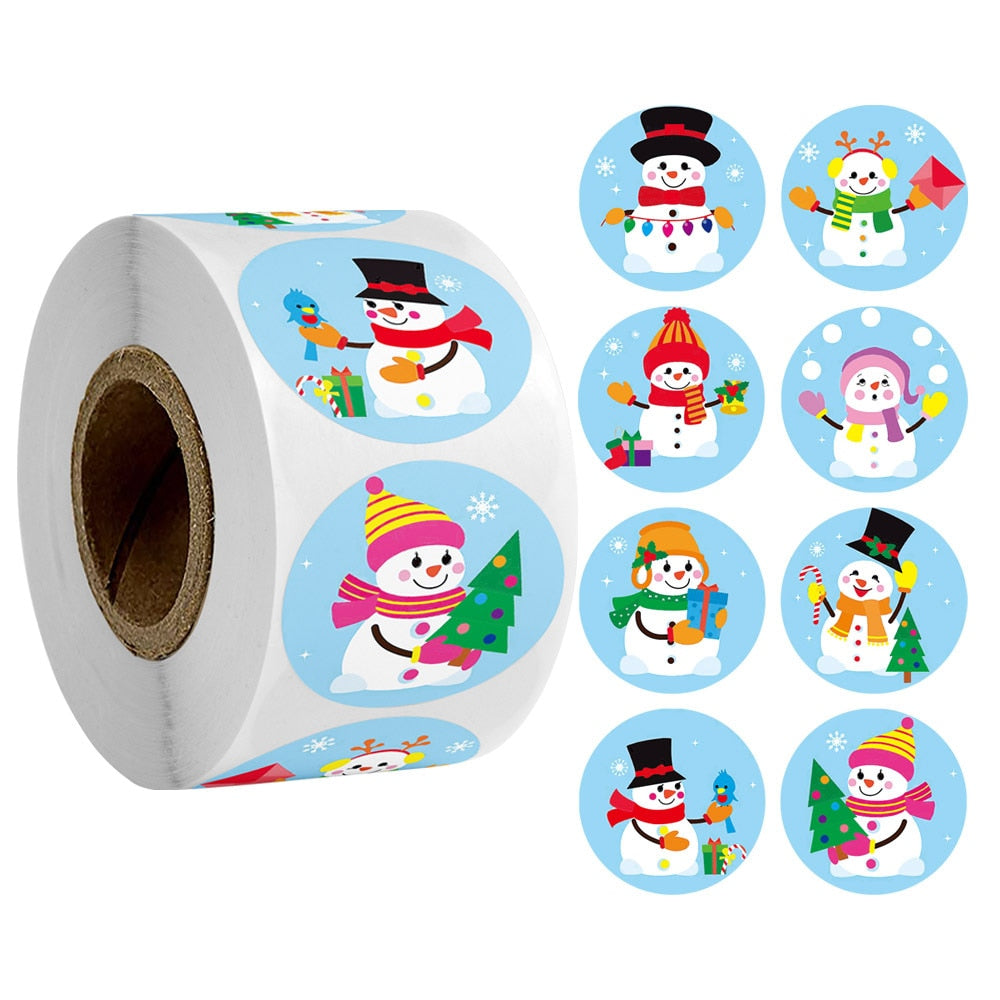 6 Designs Christmas Theme Seal Labels Stickers