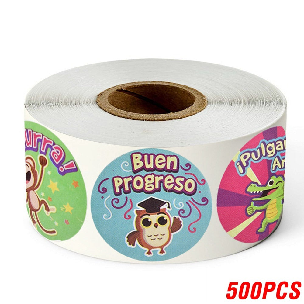 Spanish Reward Stickers Encouragement Sticker Roll
